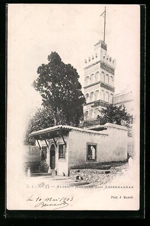 Bild des Verkufers fr Ansichtskarte Alger, Mosquee Sisi Abderrahman zum Verkauf von Bartko-Reher