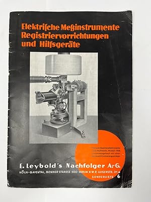 Immagine del venditore per Elektrische Meinstrumente, Registriervorrichtungen und Hilfsgerte, Sonderliste 6, venduto da Antiquariat REDIVIVUS