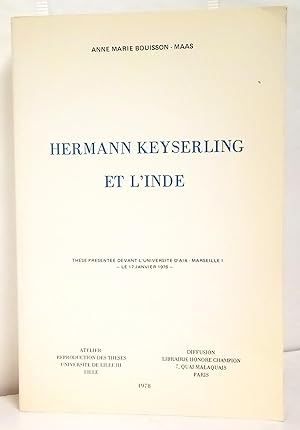 Hermann Keyserling et l'Inde.