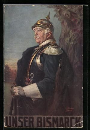 Ansichtskarte Bismarck mit Pickelhaube