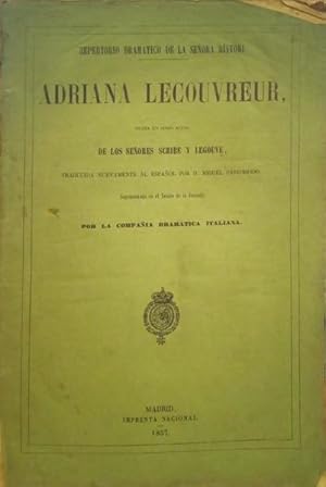 Seller image for ADRIANA LECOUVREUR. for sale by Livraria Castro e Silva