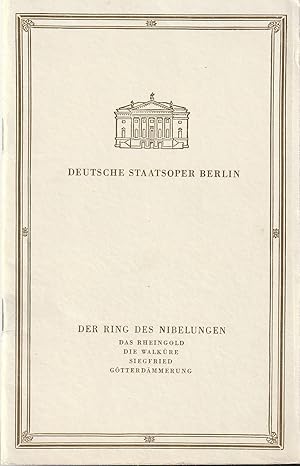 Seller image for Programmheft DER RING DES NIBELUNGEN for sale by Programmhefte24 Schauspiel und Musiktheater der letzten 150 Jahre