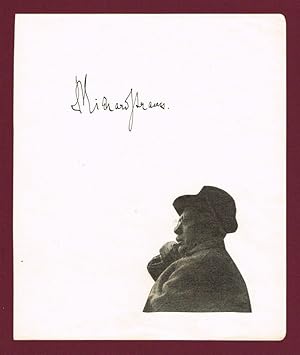 Seller image for Albumblatt mit aufgezogenem Zeitungsportrt (ausgeschnittene Kontur) und eigenhndigem Namenszug "Dr. Richard Strauss". for sale by Wiener Antiquariat Ingo Nebehay GmbH