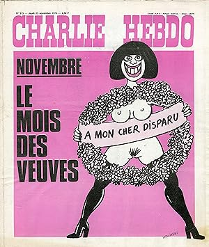 "CHARLIE HEBDO N°315 du 25/11/1976" WOLINSKI : NOVEMBRE LE MOIS DES VEUVES