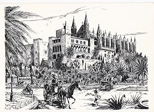 Bild des Verkufers fr POSTAL B10386: PALMA MALLORCA: PALACIO ALMUDAINA zum Verkauf von EL BOLETIN