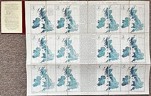 London Atlas Map of the British Isles (Rainfall and Temperature.) 1903