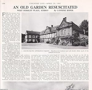 Seller image for West Horsley Place, Surrey: An Old Garden Resuscitated. Several pictures and accompanying text, removed from an original issue of Country Life Magazine, 1982. for sale by Cosmo Books