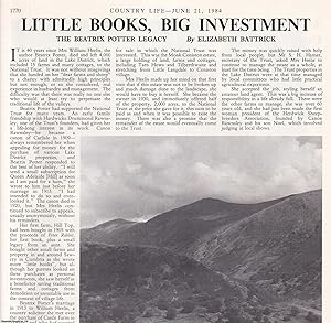 Seller image for The Beatrix Potter Legacy. Several pictures and accompanying text, removed from an original issue of Country Life Magazine, 1984. for sale by Cosmo Books