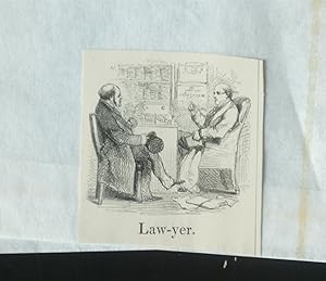 Lawyer. Original Wood Engraving