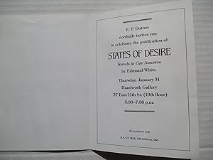 Seller image for Edmund White States of Desire Travels in Gay America publication party Handwork Gallery Jan 31 Exhibition invite postcard for sale by ANARTIST