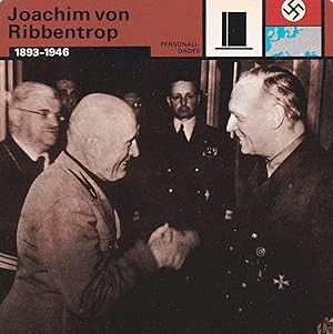 Seller image for FICHA PERSONALIDADES 122: JOACHIM VON RIBBENTROP. 1893-1946 for sale by EL BOLETIN
