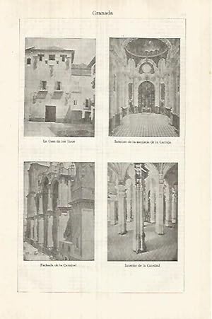 Imagen del vendedor de LAMINA ESPASA 32098: Casa de los Tilos Cartuja y Catedral dee Granada a la venta por EL BOLETIN