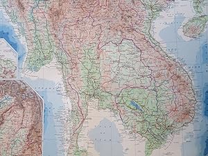Southeast Asia Thailand Vietnam Cambodia Myanmar Laos 1958 Bartholomew map