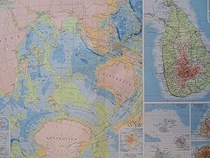 Indian Ocean Ceylon Sri Lanka Antarctica Mauritius Reunion 1959 Bartholomew map