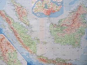 Malaysia Indonesia Sumatra Java Borneo Singapore Jakarta 1958 Bartholomew map