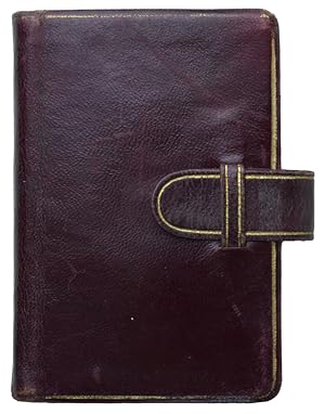 AGENDINA TASCABILE VINTAGE, IN PELLE COLOR ROSSO SCURO, MAI USATA: