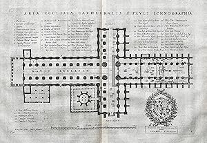 Seller image for Areae Ecclesiae Cathedralis S. Pauli Ichnographia" - St. Paul's Cathedral London plan Grundriss England United Kingdom for sale by Antiquariat Steffen Vlkel GmbH