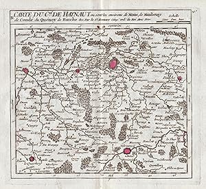 Immagine del venditore per "IV. Carte du C.t de Haynaut ou sont les environs de Mons, de Maubeuge de Cond du Quenoy de Binche &c." - Mons / Maubeuge / Saint-Ghislain / Binche / Cond-sur-l'Escaut / Region-Wallonne / Belgique / Belgium / Belgien venduto da Antiquariat Steffen Vlkel GmbH