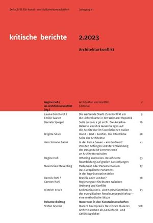 Seller image for Kritische Berichte : Zeitschrift fr Kunst- und Kulturwissenschaften / Jahrgang 51, Heft 2.2023 for sale by BuchWeltWeit Ludwig Meier e.K.