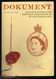 Dokument zum Staatsbesuch Königin Elisabeth II. in Deutschland: 18.-28. Mai 1965 [Sonderstempel D...