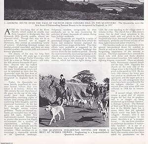 Bild des Verkufers fr Conflict in the Quantocks: Issues with Preserving the First Designated Area of Outstanding Natural Beauty in England. Several pictures and accompanying text, removed from an original issue of Country Life Magazine, 1986. zum Verkauf von Cosmo Books
