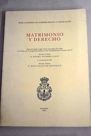 Imagen del vendedor de Matrimonio y derecho a la venta por Alcan Libros