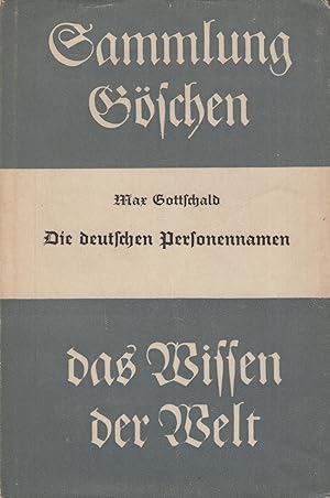 Imagen del vendedor de Die deutschen Personennamen Sammlung Gschen 422 a la venta por Leipziger Antiquariat