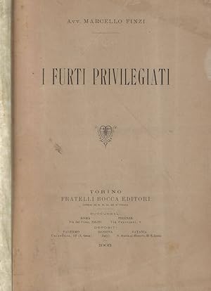 Bild des Verkufers fr I furti privilegiati zum Verkauf von Biblioteca di Babele