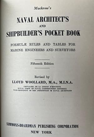 Mackrow's Naval Architect's Shipbuilder's Pocket Book
