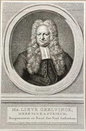 Original print, 1780 I Portret van Lieve Geelvinck door Houbraken naar Quinkhard.