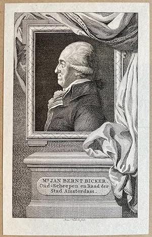Original print, 1809 I Two portraits of Jan Bernd Bicker by Reinier Vinkeles.