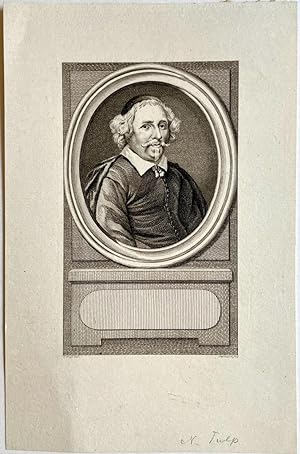 Original print, 1793 I Portret van Nicolaas Tulp, geneeskundige en burgemeester van Amsterdam doo...