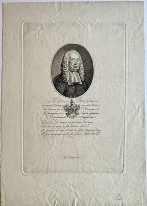 Original print, before 1833 I Stippelgravure en ets, Portret van Matheus Straalman, burgemeester ...