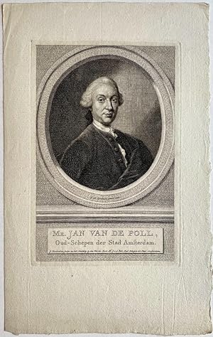 Original print, 1796 I Portret van de Amsterdamse schepen Jan van de Poll door Jacob Houbraken.