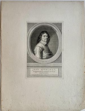 Original print, ca 1796 I Portret van Jean (Joan) Appelman (1608-1694), Amsterdams regent, door J...