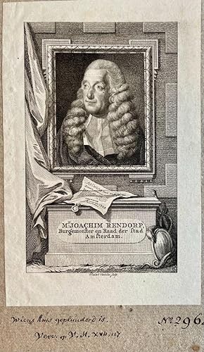 Original print, 1809 I Portret van Joachim Rendorp (1728-1792), Amsterdams regent, door Reinier V...