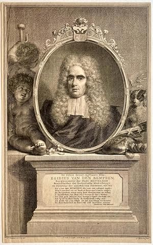 Original print, ca 1708-1780 I Portret van Egidius van den Bempden (1667-1737), burgemeester der ...