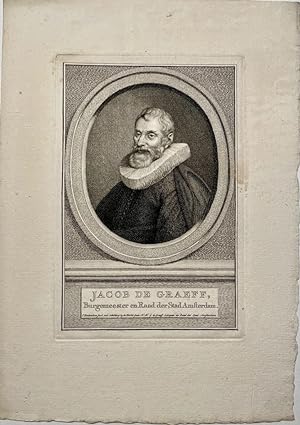 Original print, 1796 I Portret van Jacob de Graeff door Jacob Houbraken.