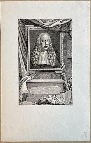 Original print, 1809 I Portret van Egbert de Vrij Temminck (1700-1785), Amsterdams regent, door R...
