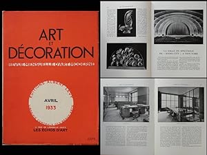 ART ET DECORATION AVRIL 1933 LALIQUE, CHAREAU, RADIO CITY MUSIL HALL NEW YORK