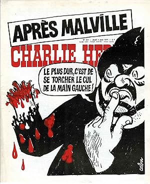 "CHARLIE HEBDO N°351 du 4/8/1977" CABU : APRÈS MALVILLE / REISER : LE NUCLÉAIRE OU L'ÂGE DE PIERRE ?