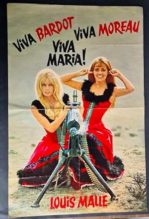 Seller image for Magnifique affiche d'exploitation de 1965 pour le film de Louis Malle avec Brigitte Bardot et Jeanne Moreau : Viva Maria !. for sale by Librairie Victor Sevilla