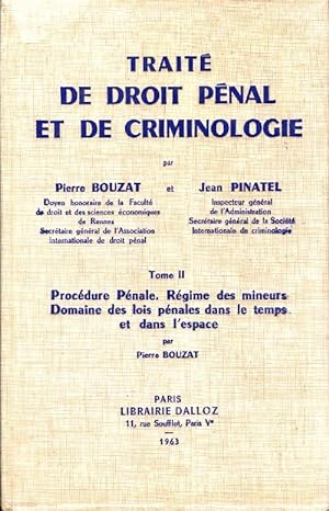 Traité de droit pénal et de criminologie 1963 Tome II - Pierre Bouzat