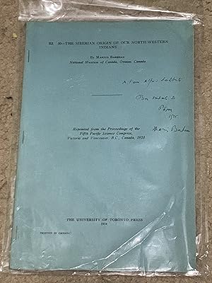 The Siberian Origin of our North-Western Indians (Signed Association Copy)