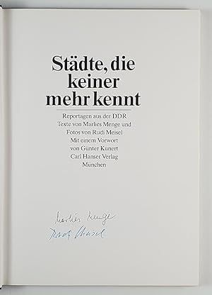 Städte, die keiner mehr kennt. Reportagen aus der DDR.