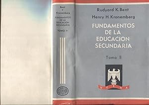 Bild des Verkufers fr Fundamentos de la educacion secundaria, tomo II zum Verkauf von El Boletin
