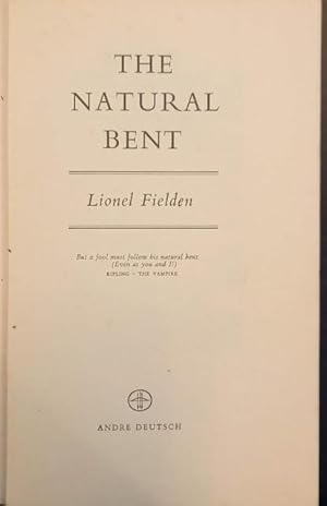 Seller image for THE NATURAL BENT. for sale by studio bibliografico pera s.a.s.