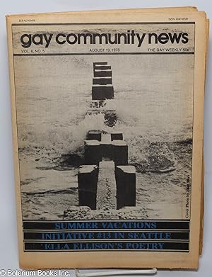 Imagen del vendedor de GCN: Gay Community News; the gay weekly; vol. 6, #5, Aug. 19, 1978: Summer Vacations a la venta por Bolerium Books Inc.