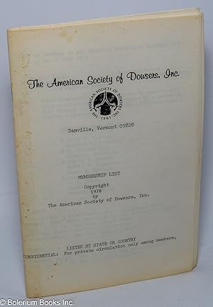 The American Society of Dowsers. Membership List