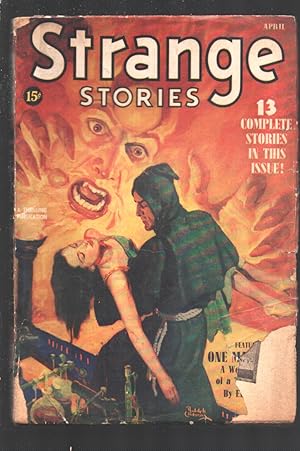 Bild des Verkufers fr Strange Stories 4/1940-Hooded menace cover by Rudolph Belarski-Marla Moravsky-Eerie witchcraft horror and terror pulp-G/VG zum Verkauf von DTA Collectibles